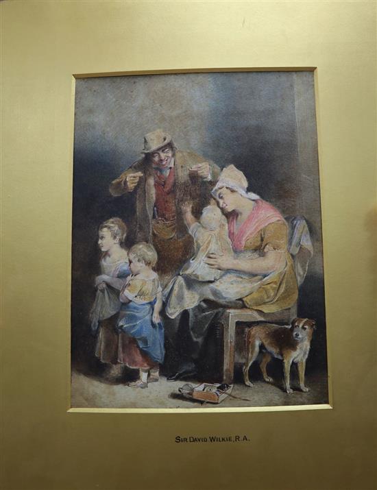 Sir David Wilkie (1785-1841), watercolour, The Blind Fiddler, inscribed verso, 29 x 22cm, unframed
